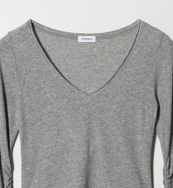 ATTISESSION「＜ATTISESSION＞Vネック ロングスリーブ トップス」|Tシャツ・カットソー|