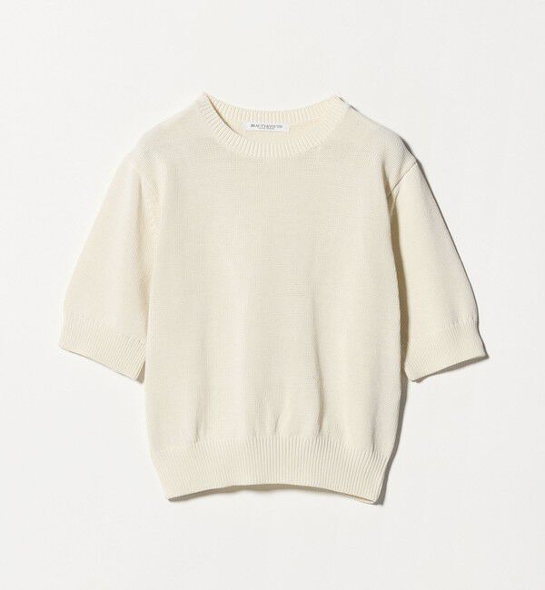 BEAUTY&YOUTH UNITED ARROWS「コイルニット ショートスリーブ プルオーバー ウォッシャブル」|ニット・セーター|OFF WHITE