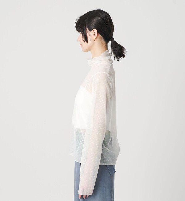 BEAUTY&YOUTH UNITED ARROWS「【WEB限定 Wardrobe DAILY MINIMAL】ドット チュールタートルネックプルオーバー ウォッシャブル」|Tシャツ・カットソー|