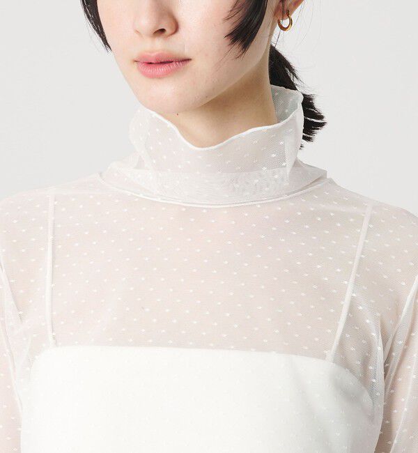 BEAUTY&YOUTH UNITED ARROWS「【WEB限定 Wardrobe DAILY MINIMAL】ドット チュールタートルネックプルオーバー ウォッシャブル」|Tシャツ・カットソー|