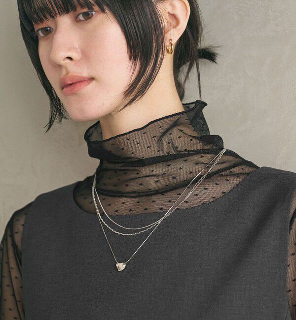 BEAUTY&YOUTH UNITED ARROWS「【WEB限定 Wardrobe DAILY MINIMAL】ドット チュールタートルネックプルオーバー ウォッシャブル」|Tシャツ・カットソー|