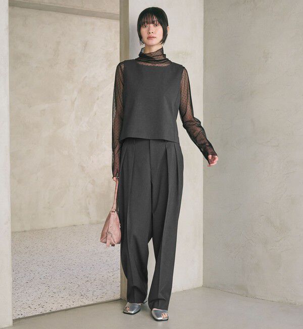 BEAUTY&YOUTH UNITED ARROWS「【WEB限定 Wardrobe DAILY MINIMAL】ドット チュールタートルネックプルオーバー ウォッシャブル」|Tシャツ・カットソー|