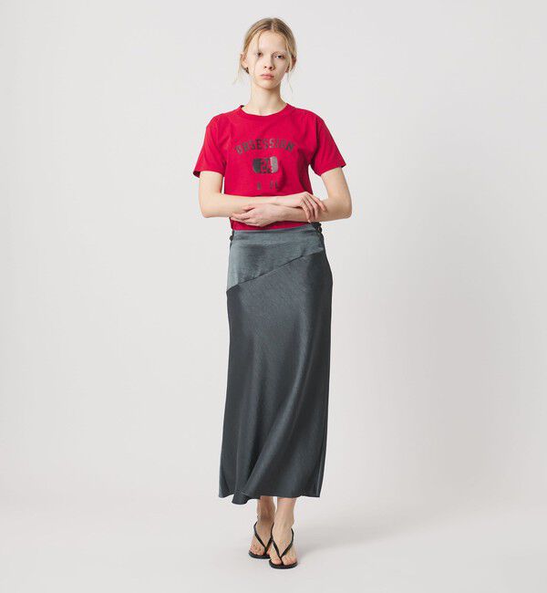 ATTISESSION「＜ATTISESSION＞サテン カットオフ ミディアム スカート」|スカート|