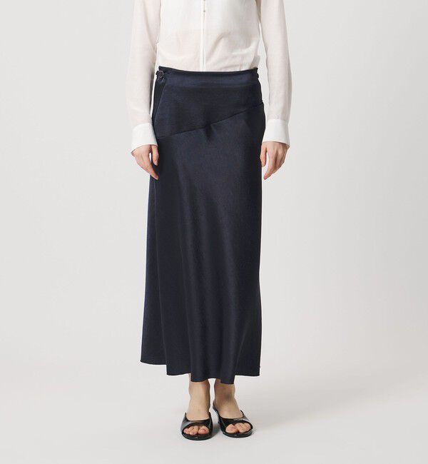 ATTISESSION「＜ATTISESSION＞サテン カットオフ ミディアム スカート」|スカート|