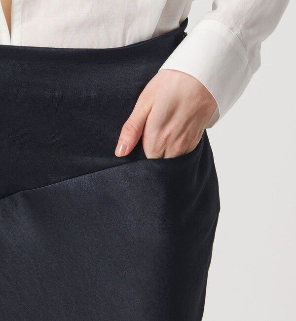 ATTISESSION「＜ATTISESSION＞サテン カットオフ ミディアム スカート」|スカート|