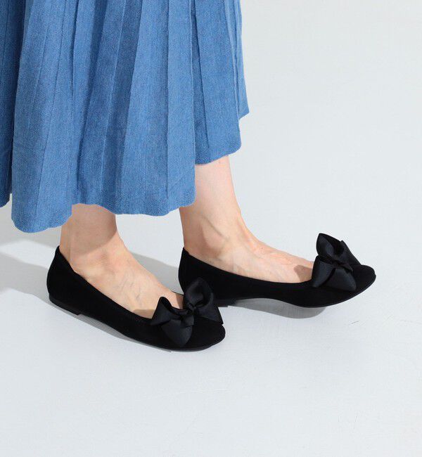 Ray BEAMS 「SEPTEMBER MOON / リボン バレエシューズ ソリッド」|バレエシューズ|