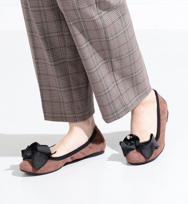 Ray BEAMS 「SEPTEMBER MOON / リボン バレエシューズ ソリッド」|バレエシューズ|