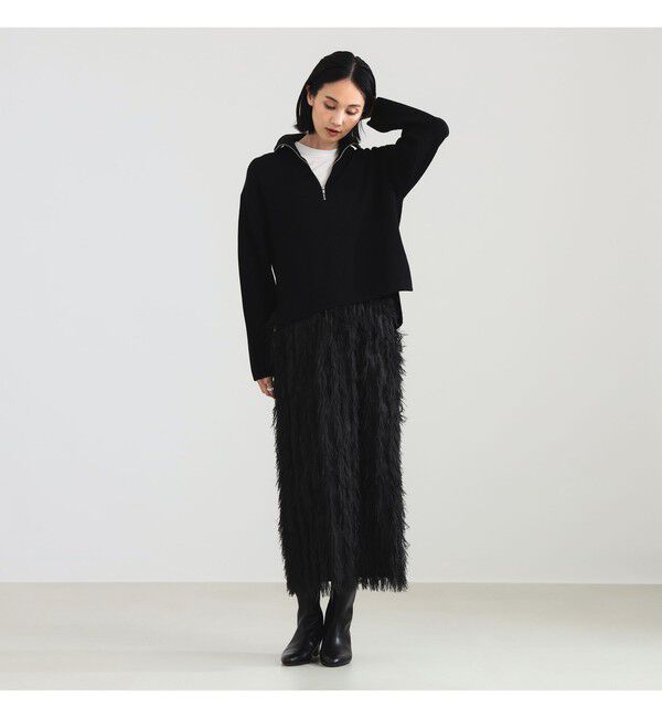 Demi-Luxe BEAMS 「BATONER / ウール リブ ハーフジップ ニット」|ニット・セーター|