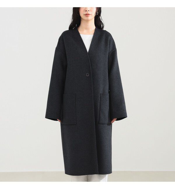 Demi-Luxe BEAMS 「リバー Vネック ロングコート」|ダッフルコート|