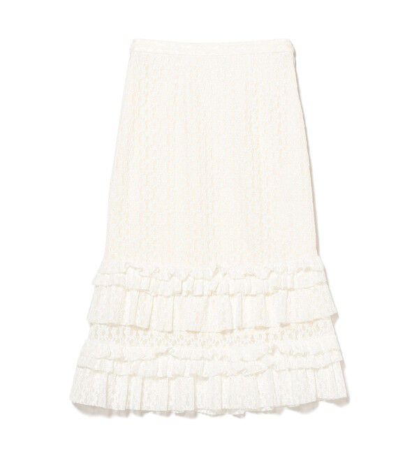 Ray BEAMS 「カット レース ティアード ヘム スカート」|スカート|