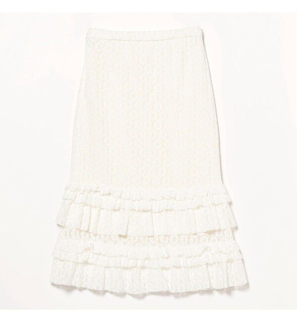 Ray BEAMS 「カット レース ティアード ヘム スカート」|スカート|