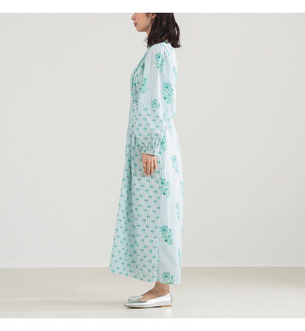 Demi-Luxe BEAMS 「ne Quittez pas / コットンジャカード リリープリント シャーリング ワンピース」|ワンピース|