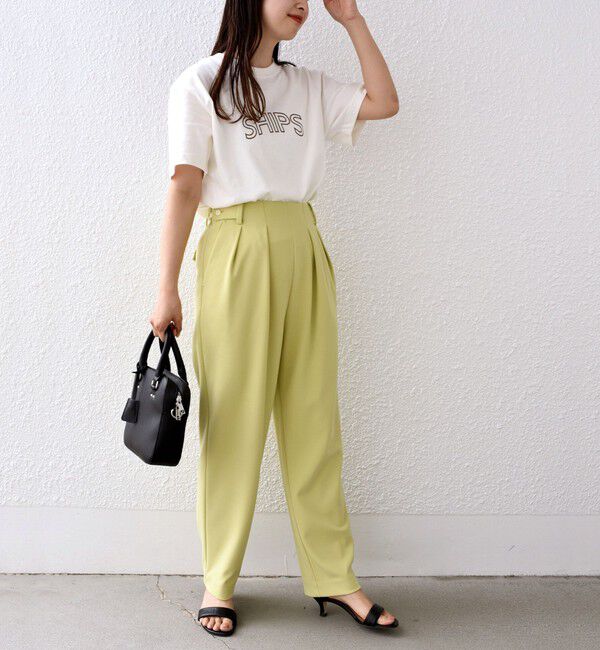 SHIPS for women「《一部追加予約》【WEB限定】 SHIPS ラウンド プリント ロゴ TEE」|Tシャツ・カットソー|