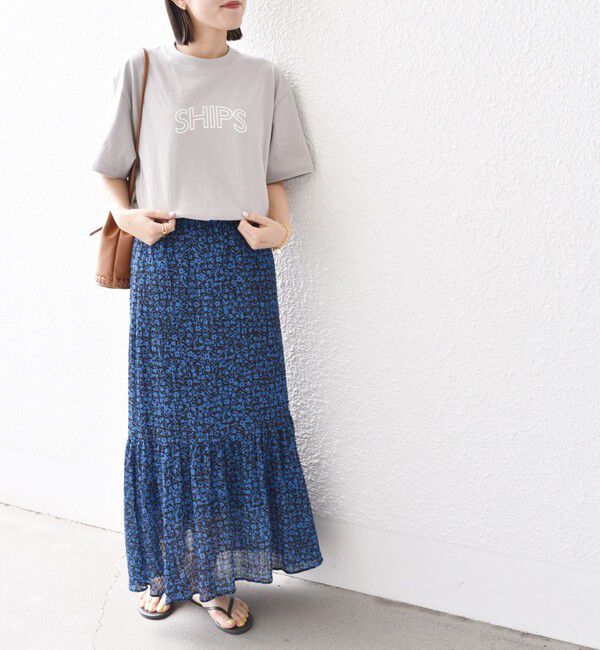 SHIPS for women「《一部追加予約》【WEB限定】 SHIPS ラウンド プリント ロゴ TEE」|Tシャツ・カットソー|