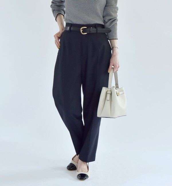 quaranciel「quaranciel:〈洗濯機可能〉ハンサム テーパード センタープレス パンツ（セットアップ対応）」|スラックス|