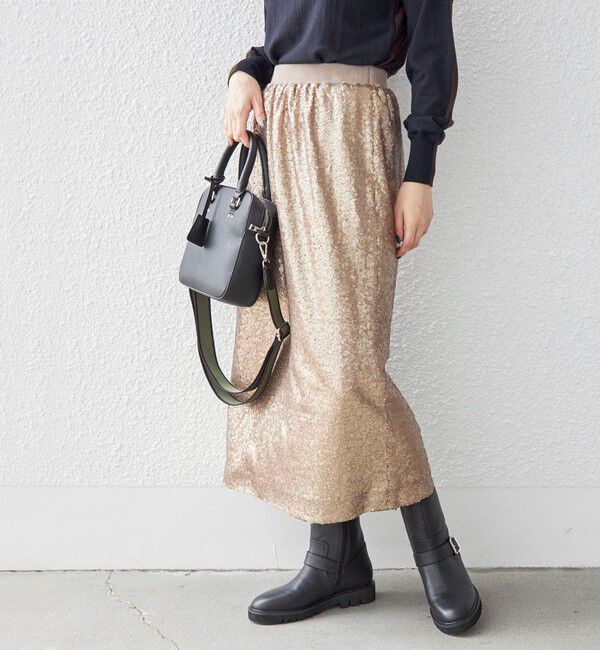 SHIPS for women「TORRAZZO DONNA:スパンコール スカート」|スカート|ゴールド