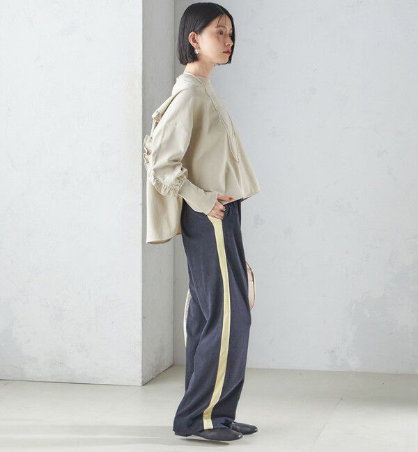 SHIPS for women「〈洗濯機可能〉ロング リブ スリーブ フリル カットソー」|Tシャツ・カットソー|