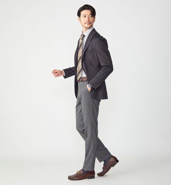 SHIPS「SHIPS: 〈手洗い可能〉ラスティック ウォッシャブル ストレッチ パンツ(無地)」|スラックス|