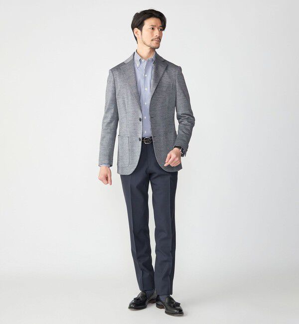 SHIPS「SHIPS: 〈手洗い可能〉ラスティック ウォッシャブル ストレッチ パンツ(無地)」|スラックス|