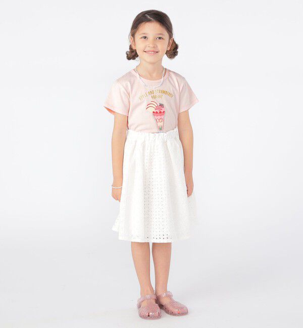 SHIPS KIDS「SHIPS KIDS:100～130cm / レース ギャザー スカート」|スカート|