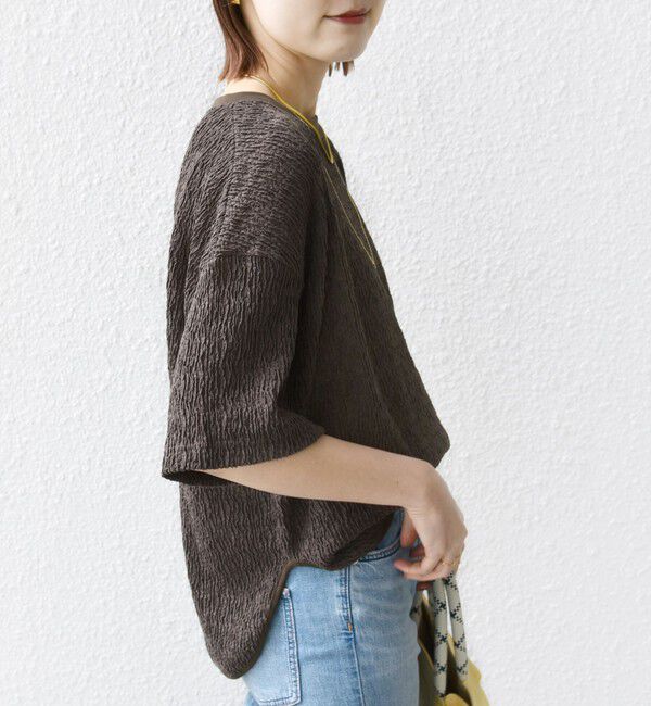 SHIPS for women「〈手洗い可能〉ランダム ブルーゼ ショート スリーブ プルオーバー」|Tシャツ・カットソー|