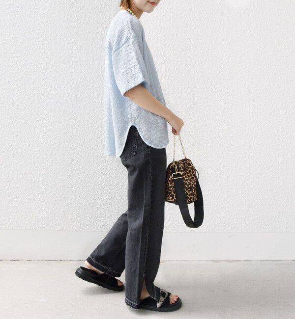 SHIPS for women「〈手洗い可能〉ランダム ブルーゼ ショート スリーブ プルオーバー」|Tシャツ・カットソー|