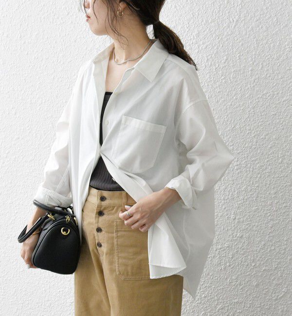 SHIPS any「《一部追加予約》SHIPS any:〈洗濯機可能〉REPREVE レギュラーカラー ルーズ ポケット シャツ」|シャツ・ブラウス|