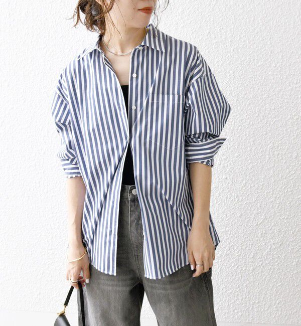 SHIPS any「《一部追加予約》SHIPS any:〈洗濯機可能〉REPREVE レギュラーカラー ルーズ ポケット シャツ」|シャツ・ブラウス|