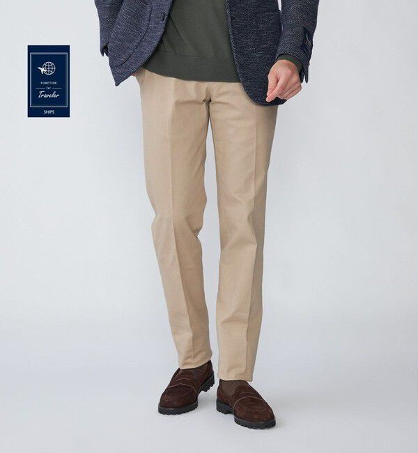 SHIPS「SHIPS: 〈手洗い可能〉ウォッシャブル コットン ツイル スラックス」|スラックス|ベージュ系
