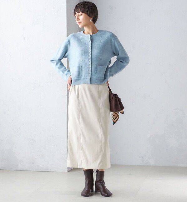 SHIPS for women「〈手洗い可能〉フェイク スエード (ポリエステル) タイト スカート」|タイト|