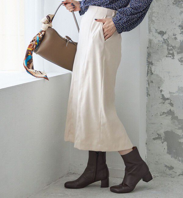 SHIPS for women「〈手洗い可能〉フェイク スエード (ポリエステル) タイト スカート」|タイト|