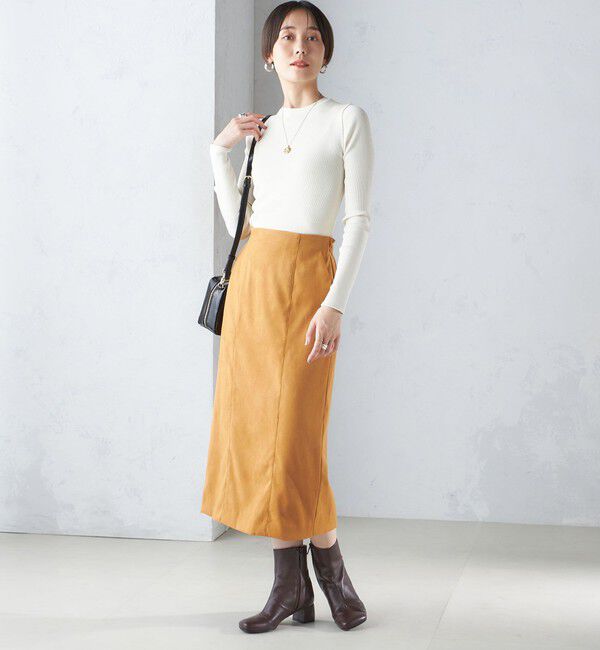 SHIPS for women「〈手洗い可能〉フェイク スエード (ポリエステル) タイト スカート」|タイト|