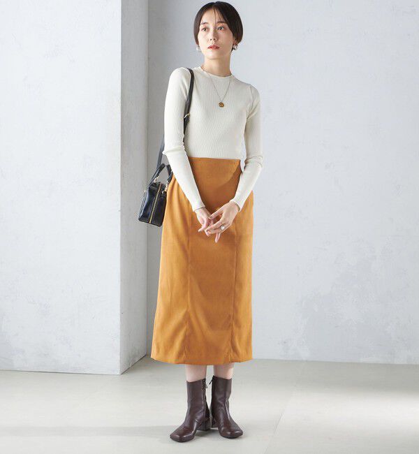 SHIPS for women「〈手洗い可能〉フェイク スエード (ポリエステル) タイト スカート」|タイト|