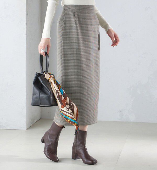 SHIPS for women「ウール混 チェック タイト スカート（セットアップ対応）」|タイト|