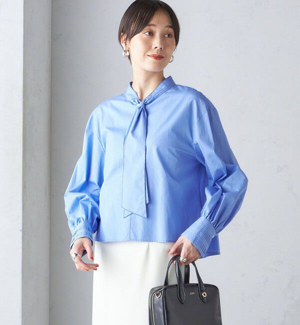 SHIPS for women「〈手洗い可能〉ブロード ボウタイ ブラウス」|シャツ・ブラウス|