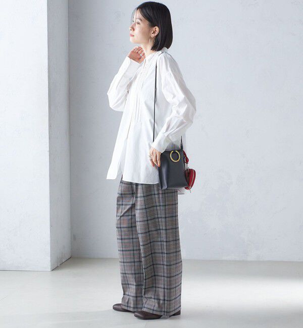 SHIPS for women「〈洗濯機可能〉ピンタック バンド カラー シャツ」|シャツ・ブラウス|