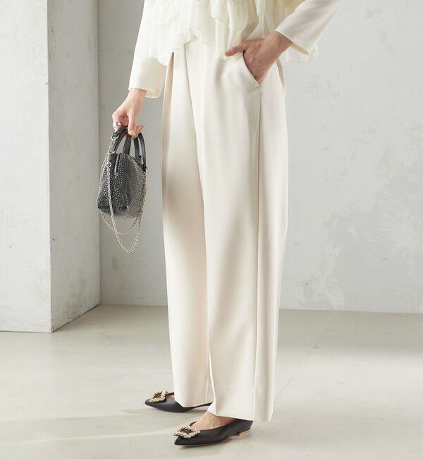 SHIPS for women「troisiemeCHACO:ワイド パンツ（セレモニー対応可）」|スラックス|