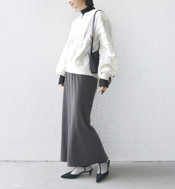 SHIPS for women「【WEB限定】〈洗濯機可能〉2WAY フラワー ジャカード ハーフ ジップ プルオーバー」|ニット・セーター|