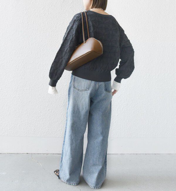 SHIPS for women「【WEB限定】〈洗濯機可能〉2WAY フラワー ジャカード ハーフ ジップ プルオーバー」|ニット・セーター|