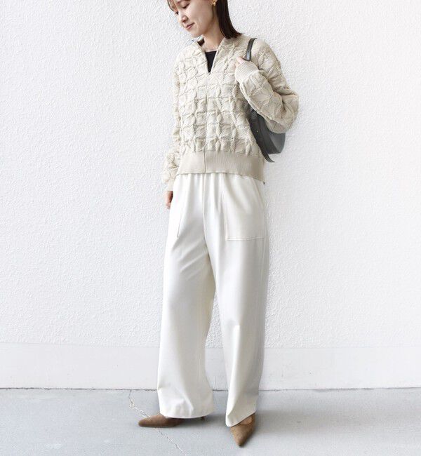 SHIPS for women「【WEB限定】〈洗濯機可能〉2WAY フラワー ジャカード ハーフ ジップ プルオーバー」|ニット・セーター|