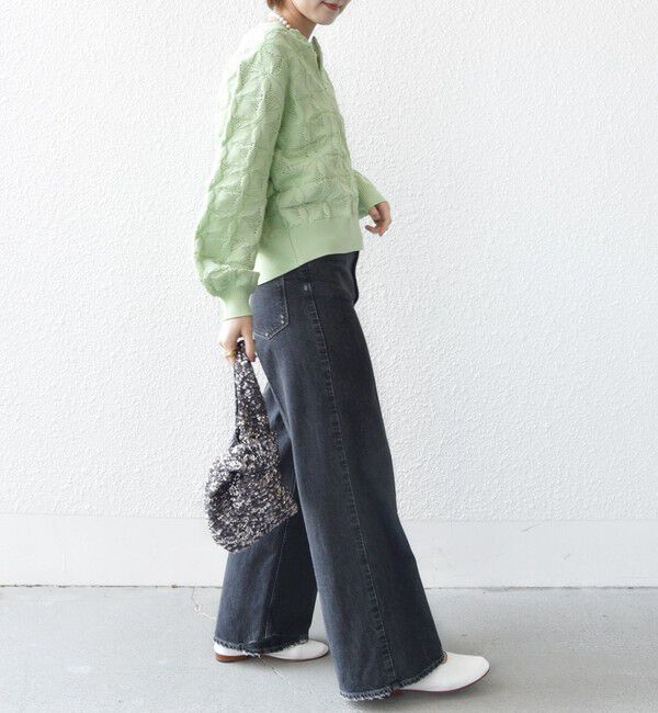 SHIPS for women「【WEB限定】〈洗濯機可能〉2WAY フラワー ジャカード ハーフ ジップ プルオーバー」|ニット・セーター|