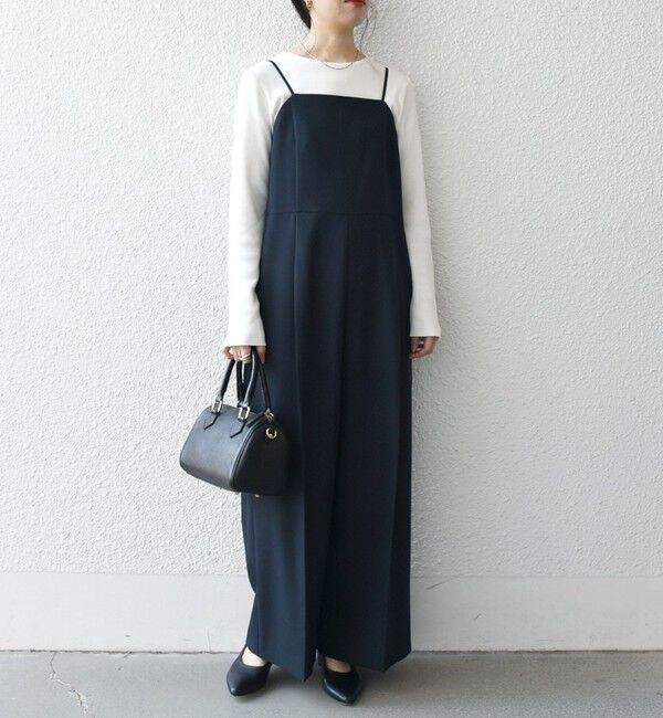 SHIPS any「SHIPS any:〈洗濯機可能〉オックス セミワイド サロペット［NAVY BLUE］」|オールインワン|