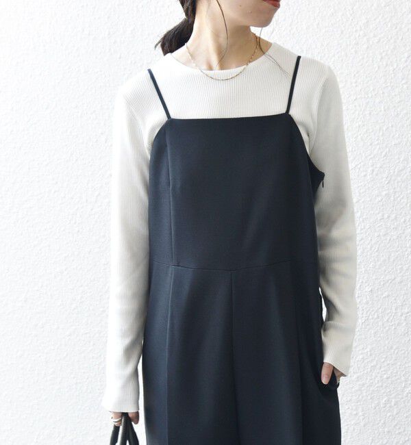 SHIPS any「SHIPS any:〈洗濯機可能〉オックス セミワイド サロペット［NAVY BLUE］」|オールインワン|