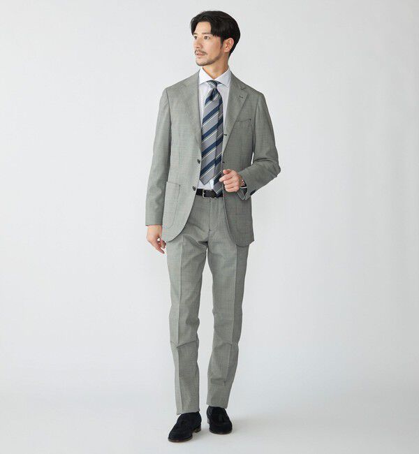 SHIPS「SHIPS:〈セットアップ対応〉ウォッシャブル セットアップ ハウンドトゥーススラックス」|スラックス|