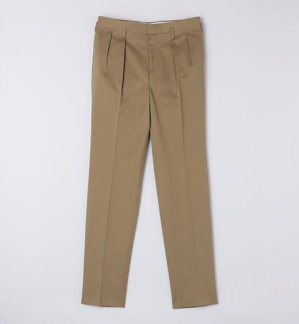 SHIPS「Fumiya Hirano: EDWARD コットンギャバジン トラウザーズ」|スラックス|ライトカーキ