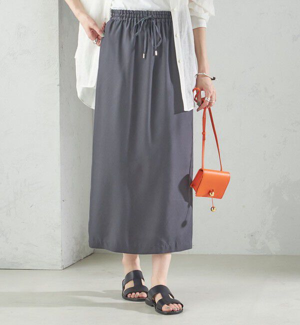 SHIPS for women「〈手洗い可能〉キュプラ混 ツイル ドロスト スカート」|スカート|