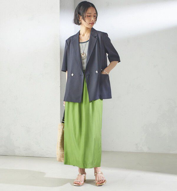 SHIPS for women「〈手洗い可能〉キュプラ混 ツイル ドロスト スカート」|スカート|