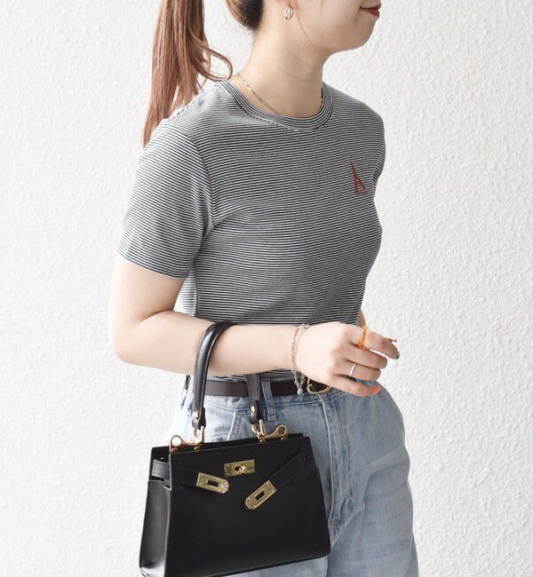SHIPS any「【SHIPS any別注】PETIT BATEAU: ロゴ プリント コンパクト ボーダー TEE 25SS」|Tシャツ・カットソー|