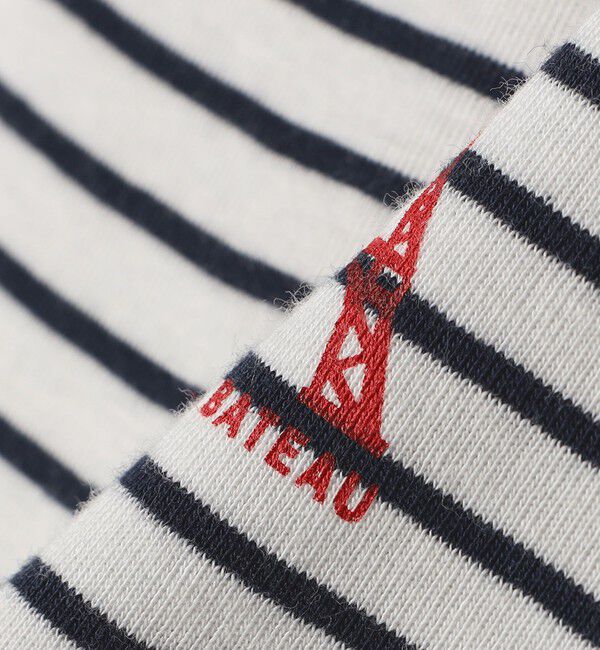 SHIPS any「【SHIPS any別注】PETIT BATEAU: ロゴ プリント コンパクト ボーダー TEE 25SS」|Tシャツ・カットソー|