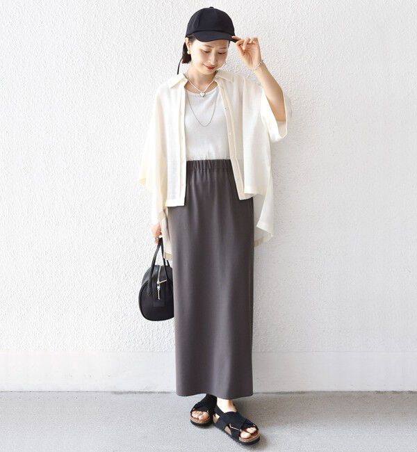 SHIPS for women「〈手洗い可能〉麻調 メッシュ 半袖 ビッグ シャツ」|シャツ・ブラウス|